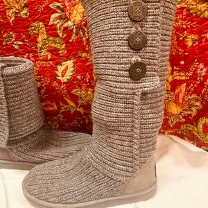 UGG Classic Cardy Knit Boots with Button Accents